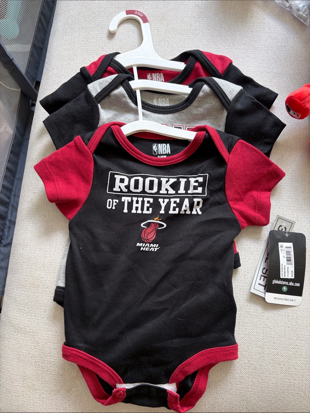 Baby Miami Heat onesie set 3-6 months